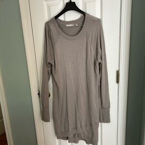 Athleta Criss Cross Rain Check Womens Long Sleeve Dress Scoop Neck Stretch